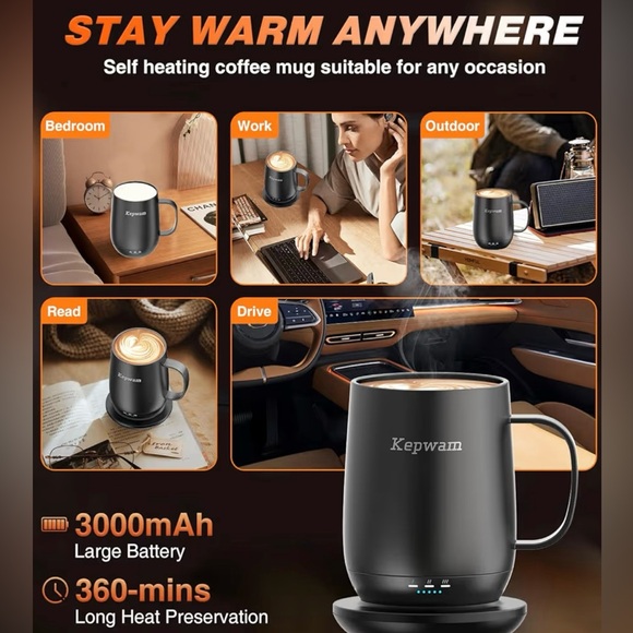 NWT Kepwam Black Electric Mug Warmer - Picture 5 of 7